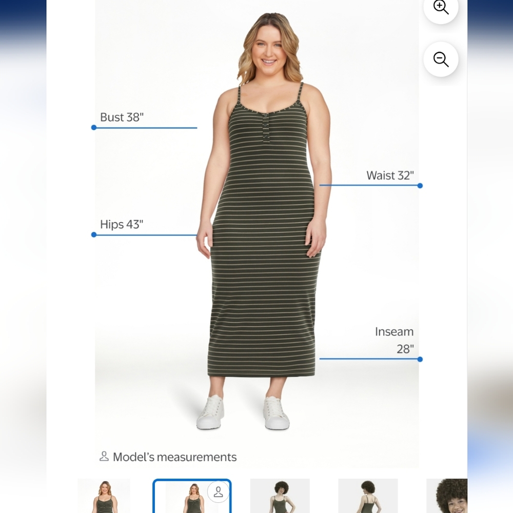 NWT No Boundaries Green And Tan Striped Midi Dress Size Medium
